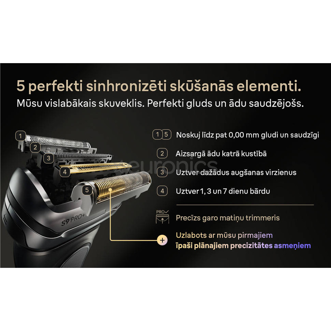 Braun Series 9 Pro+ Wet & Dry, 6-in-1 SmartCare centre and PowerCase, dark grey - Shaver