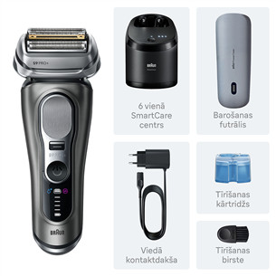 Braun Series 9 Pro+ Wet & Dry, 6-in-1 SmartCare centre and PowerCase, dark grey - Shaver