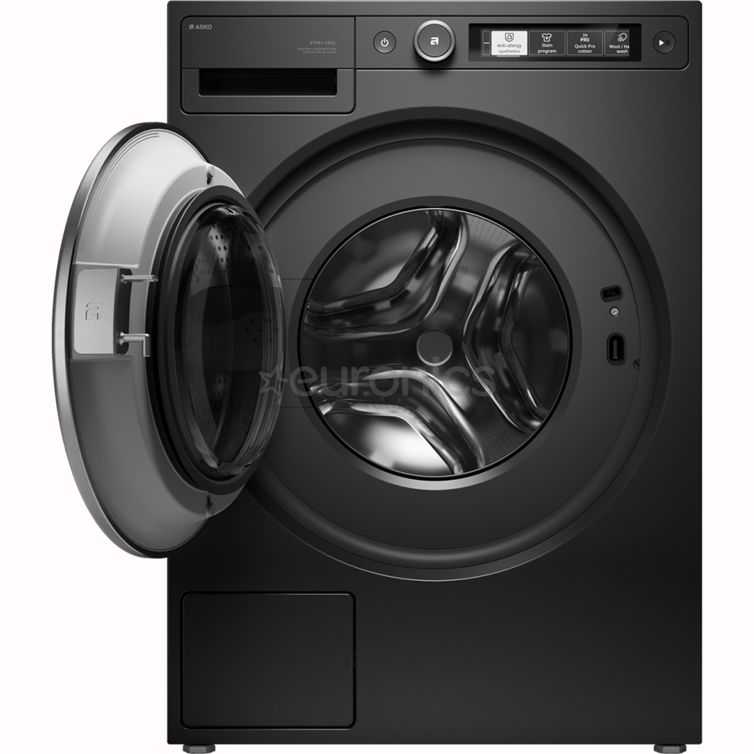 Asko Steel Seal, 9 kg, depth 57.2 cm, 1600 rpm, black - Front load washing machine