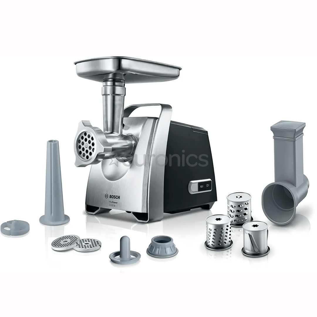 Bosch ProPower, 2200 W, melna/pelēka - Gaļas maļamā mašīna