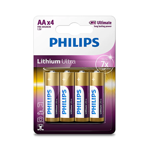 Philips Lithium Ultra, AA, 4 pc - Batteries FR6LB4A/10