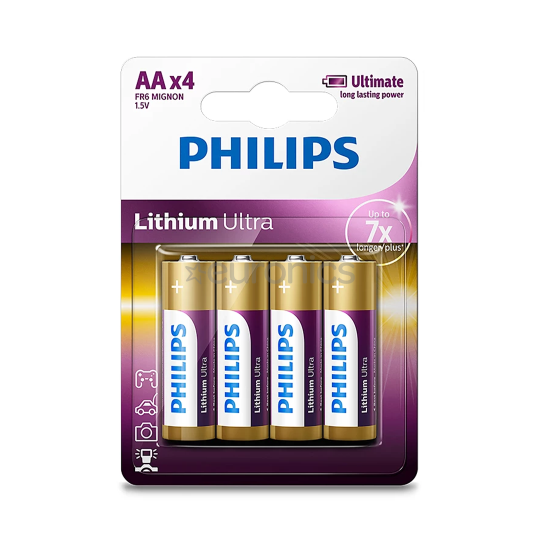 Philips Lithium Ultra, AA, 4 pc - Batteries