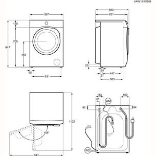 Electrolux 700 Series SteamCare, 9 kg, dziļums 63.1 cm, 1600 apgr/min. - Veļas mazgājamā mašīna ar priekšējo ielādi