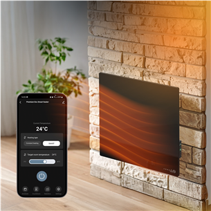 Aeno Premium Eco Smart Quadro, 500 W, melna - Sienas sildītājs
