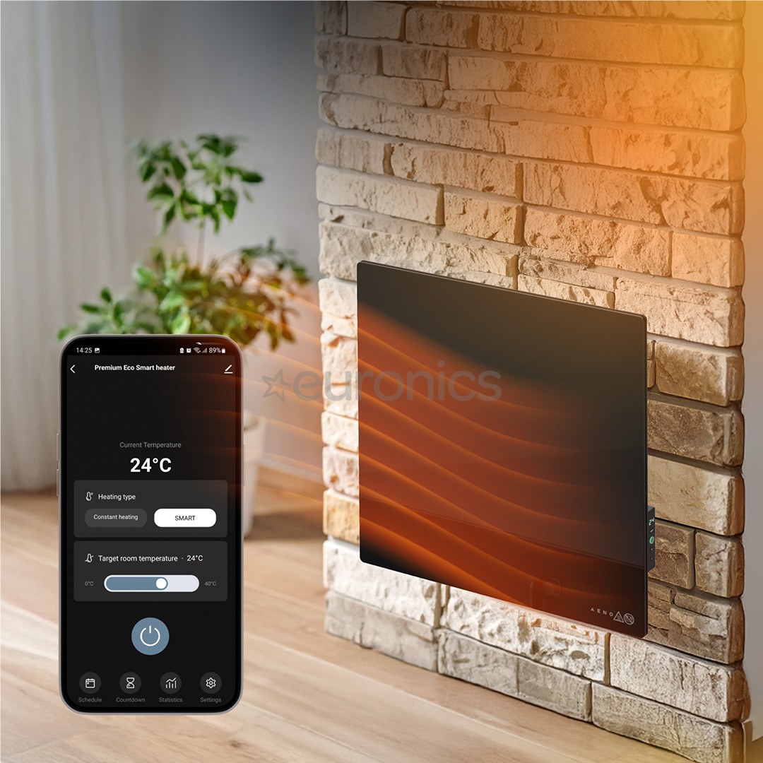Aeno Premium Eco Smart Quadro, 500 W, black - Wall heater