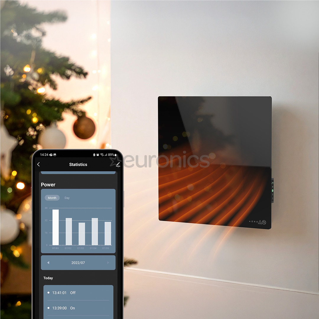 Aeno Premium Eco Smart Quadro, 500 W, black - Wall heater