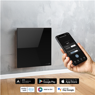 Aeno Premium Eco Smart Quadro, 500 W, melna - Sienas sildītājs