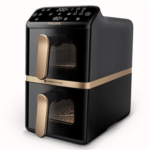 Philips Airfryer 4000 Series Stacked Dual Basket, 2300 W, 10 L, melna - Karstā gaisa friteris NA462/70