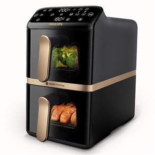 Philips Airfryer 4000 Series Stacked Dual Basket, 2300 W, 10 L, melna - Karstā gaisa friteris