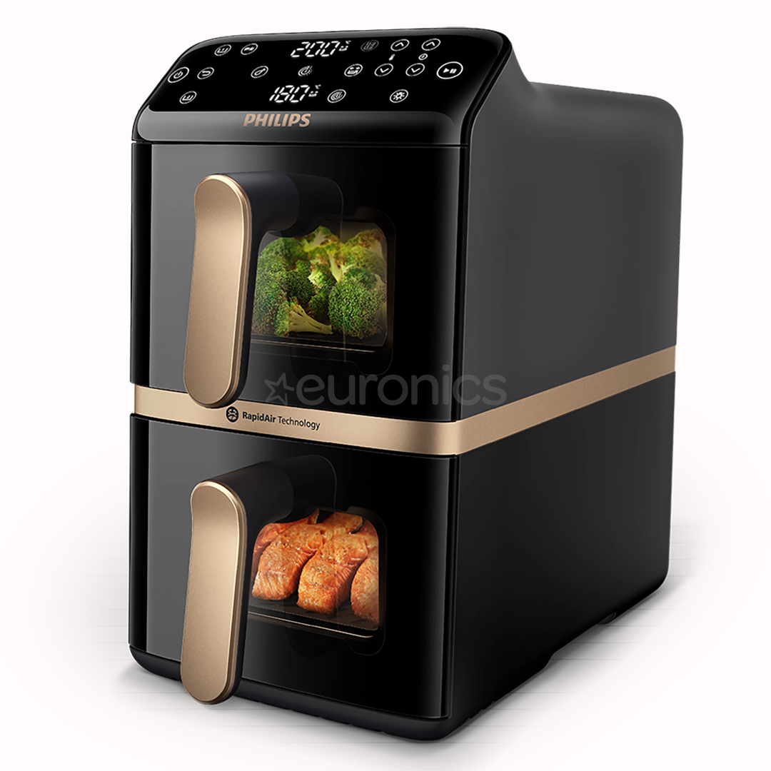 Philips Airfryer 4000 Series Stacked Dual Basket, 2300 Вт, 10 л, черный - Аэрогриль