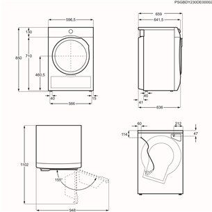 Electrolux 800 Series UltraCare, 8 kg, depth 63.6 cm - Clothes dryer