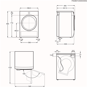 Electrolux 800 Series UltraCare, 8 kg, depth 63.6 cm - Clothes dryer