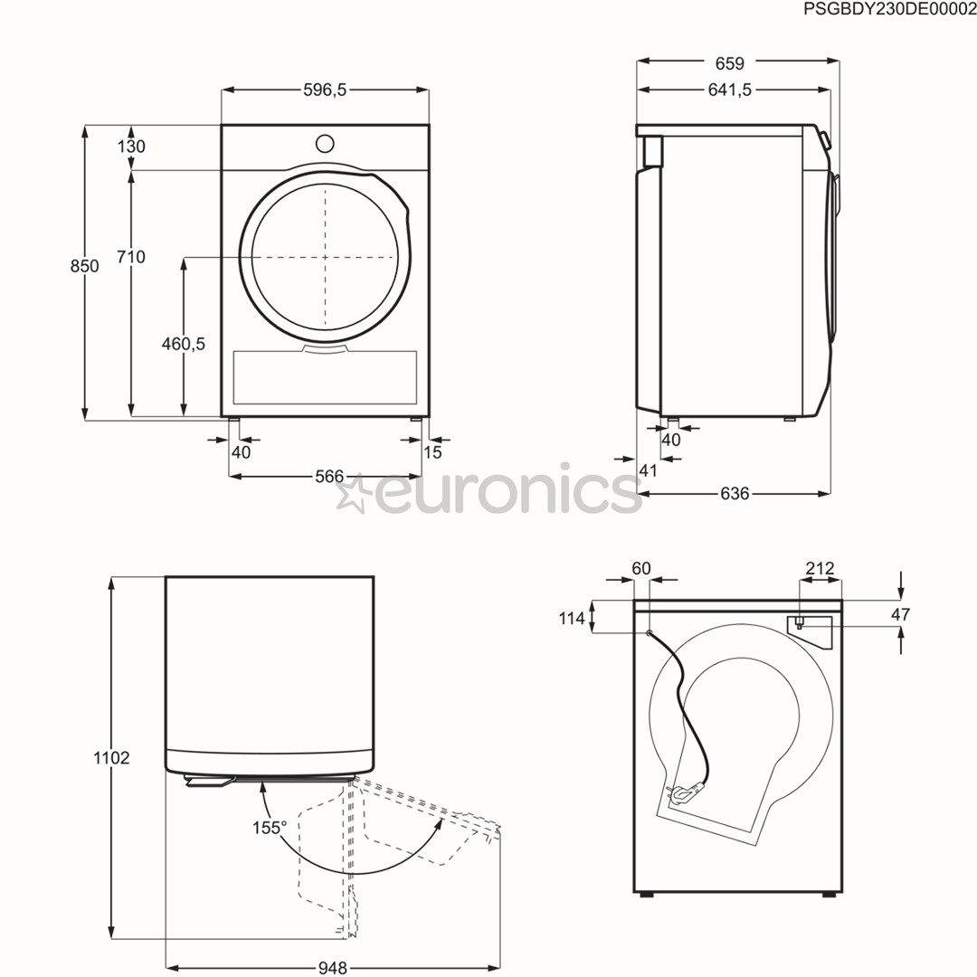 Electrolux 800 Series UltraCare, 8 kg, depth 63.6 cm - Clothes dryer