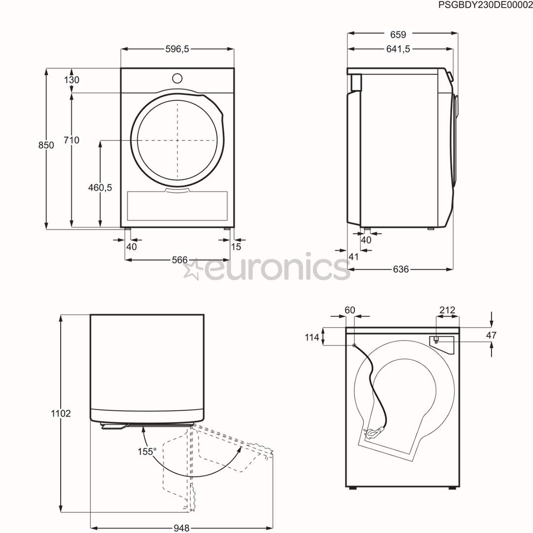 Electrolux 800 Series UltraCare, 8 kg, depth 63.6 cm - Clothes dryer