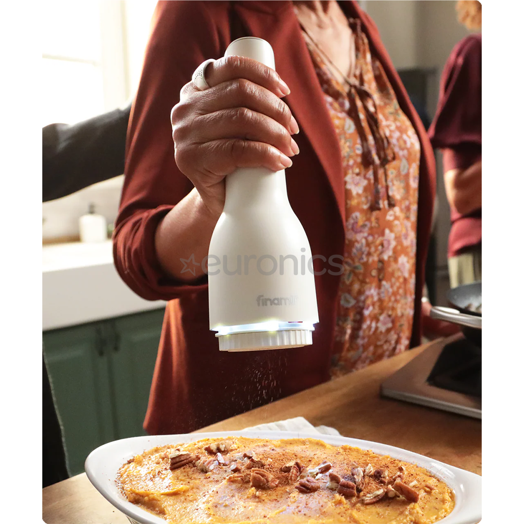 FinaMill Classic Rechargeable, balta - Sāls/ piparu dzirnaviņas
