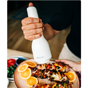 FinaMill Classic Rechargeable, balta - Sāls/ piparu dzirnaviņas