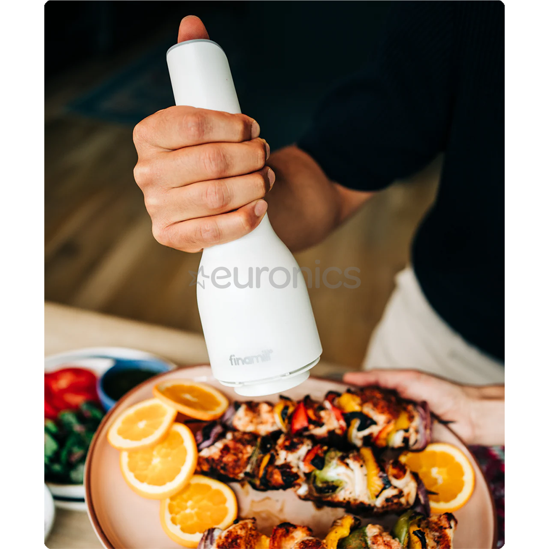 FinaMill Classic Rechargeable, balta - Sāls/ piparu dzirnaviņas