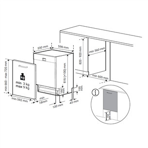 Beko, 15 komplekti, platums 59.8 cm - Iebūvējama trauku mazgājamā mašīna