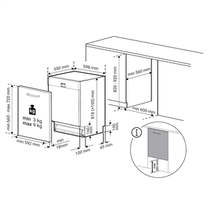 Beko, 15 komplekti, platums 59.8 cm - Iebūvējama trauku mazgājamā mašīna