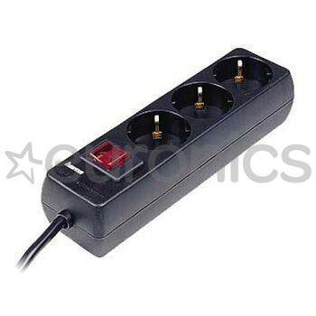 Hama Power Strip, 1,4 м, 3 розетки, черный - Удлинитель