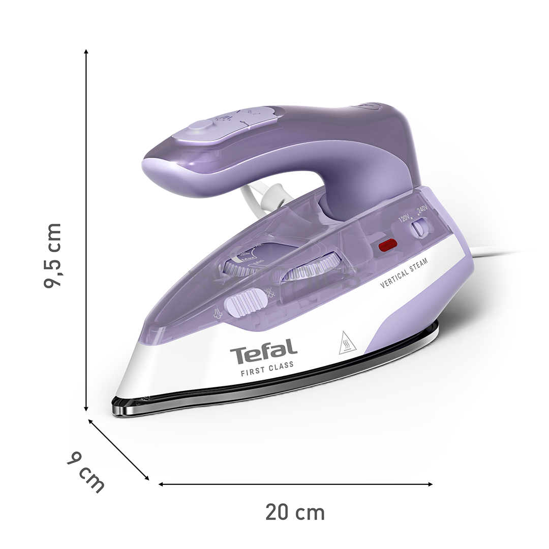 Tefal First Class, 1000 Вт, фиолетовый/белый - Дорожный утюг