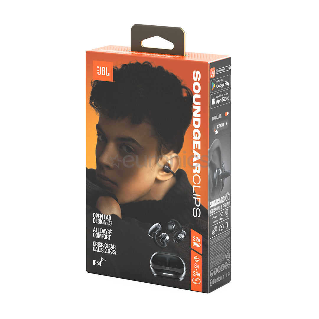 JBL Soundgear Clips, melna - Bezvadu austiņas