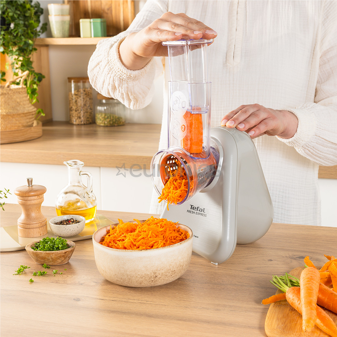 Tefal Fresh Express, gaiši pelēka - Elektriskā dārzeņu rīve