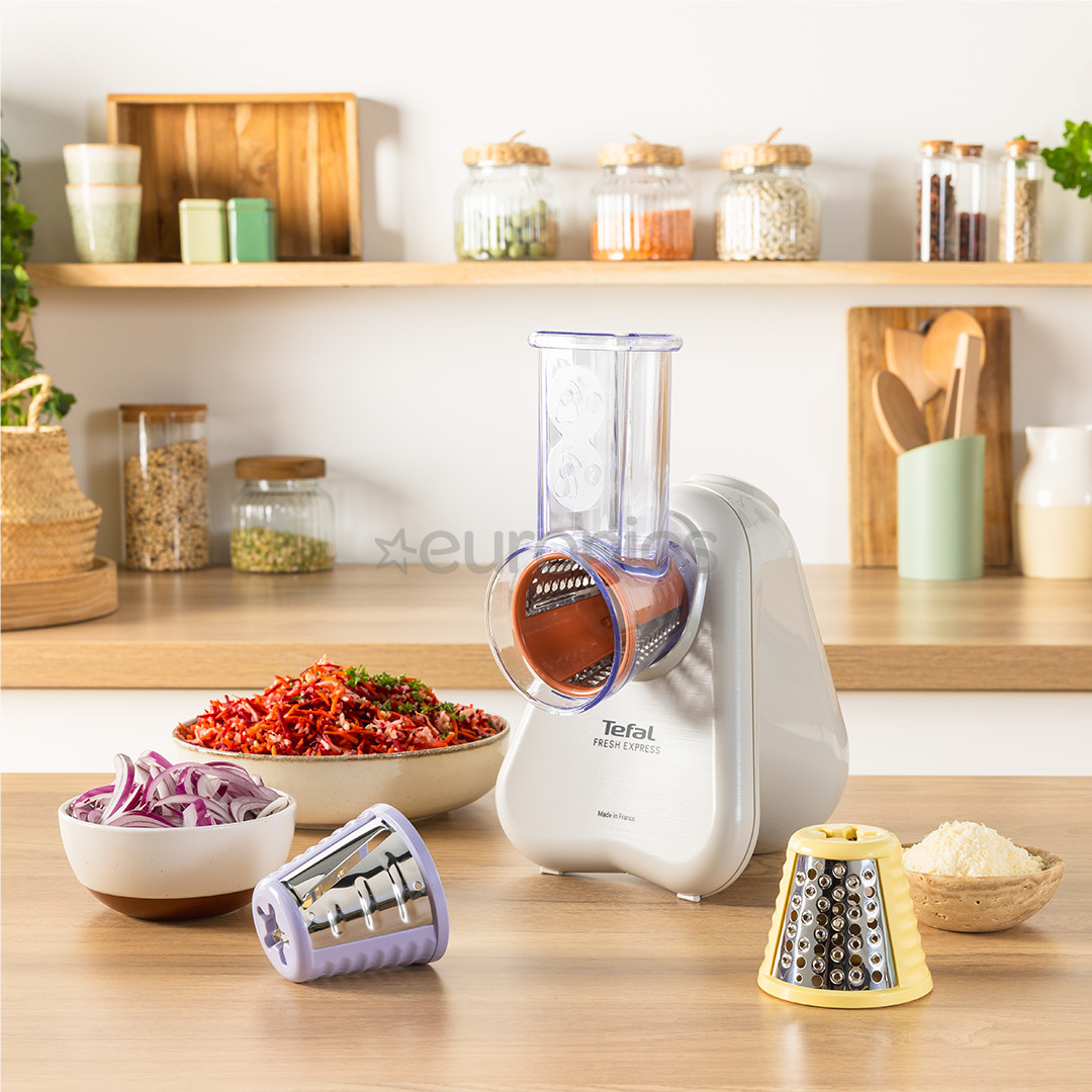 Tefal Fresh Express, gaiši pelēka - Elektriskā dārzeņu rīve
