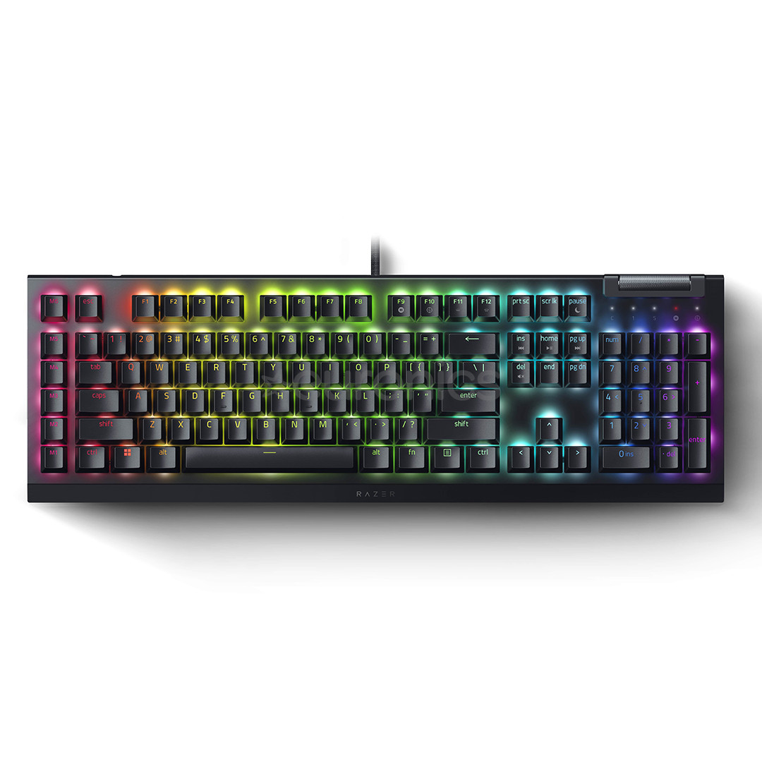 Razer BlackWidow V4 X, Green Switch, mehāniskā, US, melna - Klaviatūra