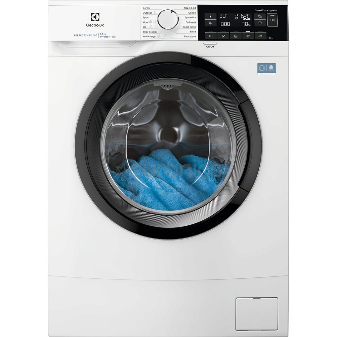 Electrolux 600 Series SensiCare, 7 kg, dziļums 44.9 cm, 1000 apgr/min. - Veļas mazgājamā mašīna ar priekšējo ielādi