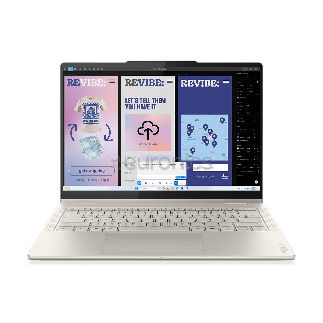 Lenovo Yoga 7 2-in-1 Gen 10, 14'', WUXGA, OLED, Ultra 7, 16 GB, 512 GB, ENG, bēša - Portatīvais dators