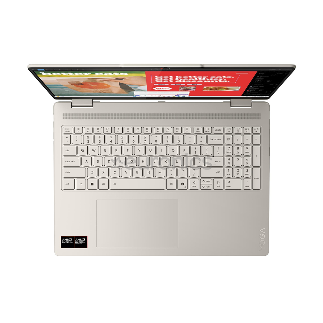 Lenovo Yoga 7 2-in-1 Gen 10, 16'', 2.8K, OLED, 120 Hz, Ryzen AI 7, 16 GB, 1 TB, ENG, pelēka - Portatīvais dators