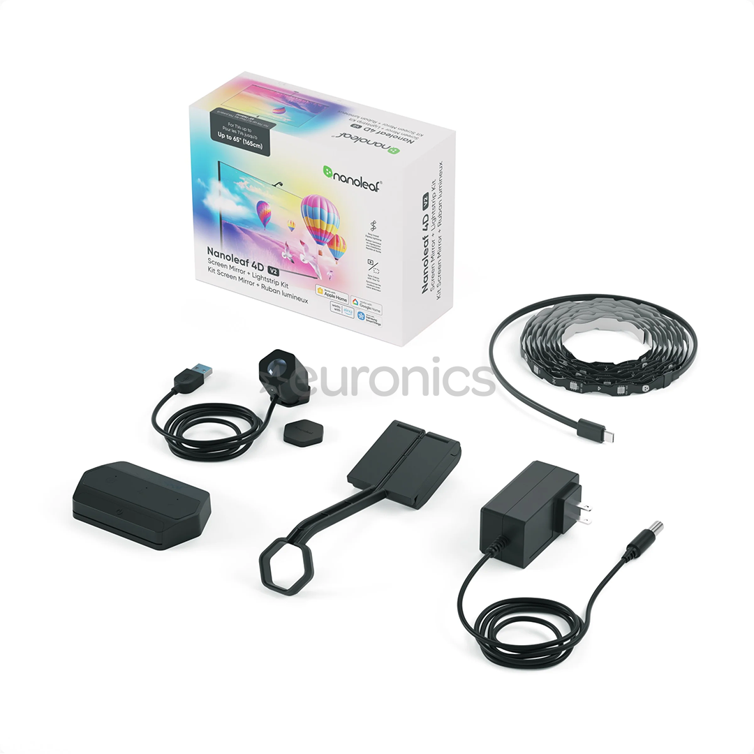 Nanoleaf 4D v2 Screen Mirror + Lightstrip Kit, до 65'' - Комплект освещения