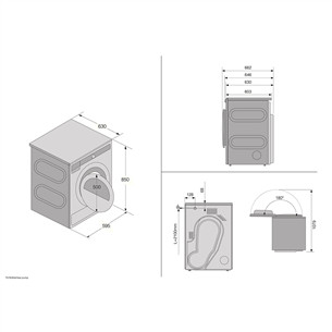 Asko, 8 kg, dziļums 63 cm - Veļas žāvētājs