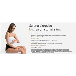 Braun Silk-expert Pro 5, balta/zelta - Fotoepilators