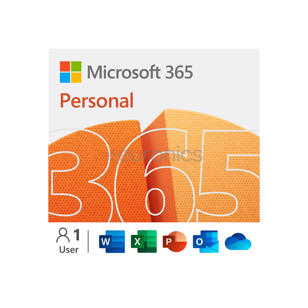 Microsoft 365 Personal, подписка на 12 месяцев, 1 пользователь / 5 устройств, 1 ТБ OneDrive, ENG - Программное обеспечение