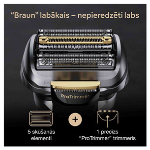 Braun Series 9 Pro+ Wet & Dry, станция 6 в 1 SmartCare и зарядный футляр PowerCase, серебристый - Бритва