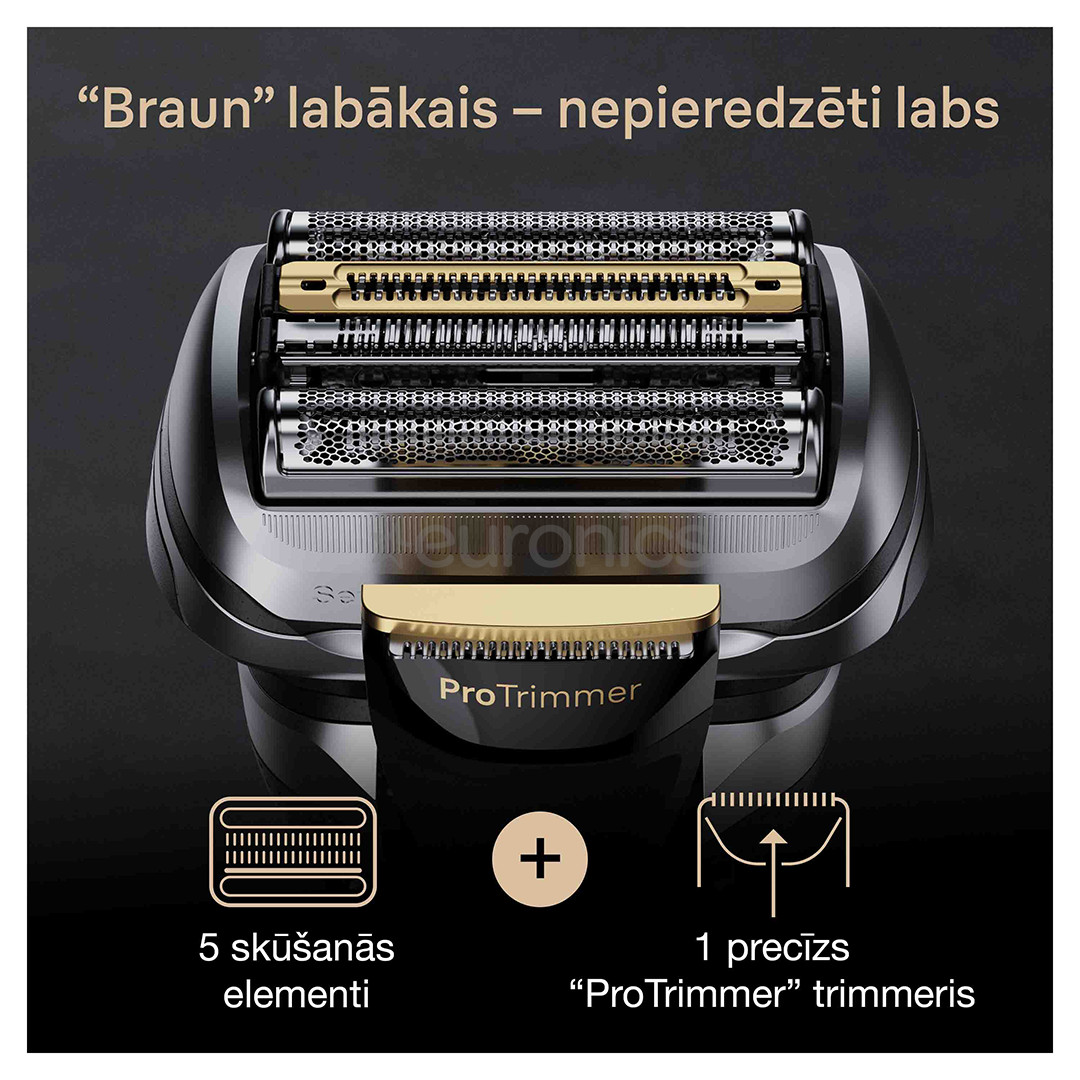 Braun Series 9 Pro+ Wet & Dry, станция 6 в 1 SmartCare и зарядный футляр PowerCase, серебристый - Бритва