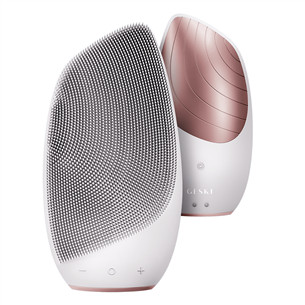 Geske Sonic Thermo Facial Brush | 6 in 1, balta/rozā - Ierīce sejas ādas kopšanai SONIC.CLEAN.PINK