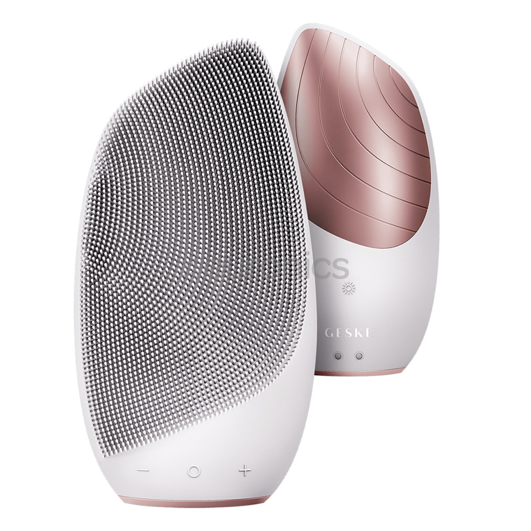 Geske Sonic Thermo Facial Brush | 6 in 1, balta/rozā - Ierīce sejas ādas kopšanai