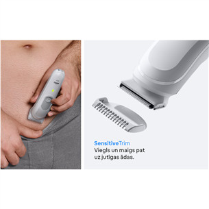 Braun Series 3, balta - Ķermeņa trimmeris