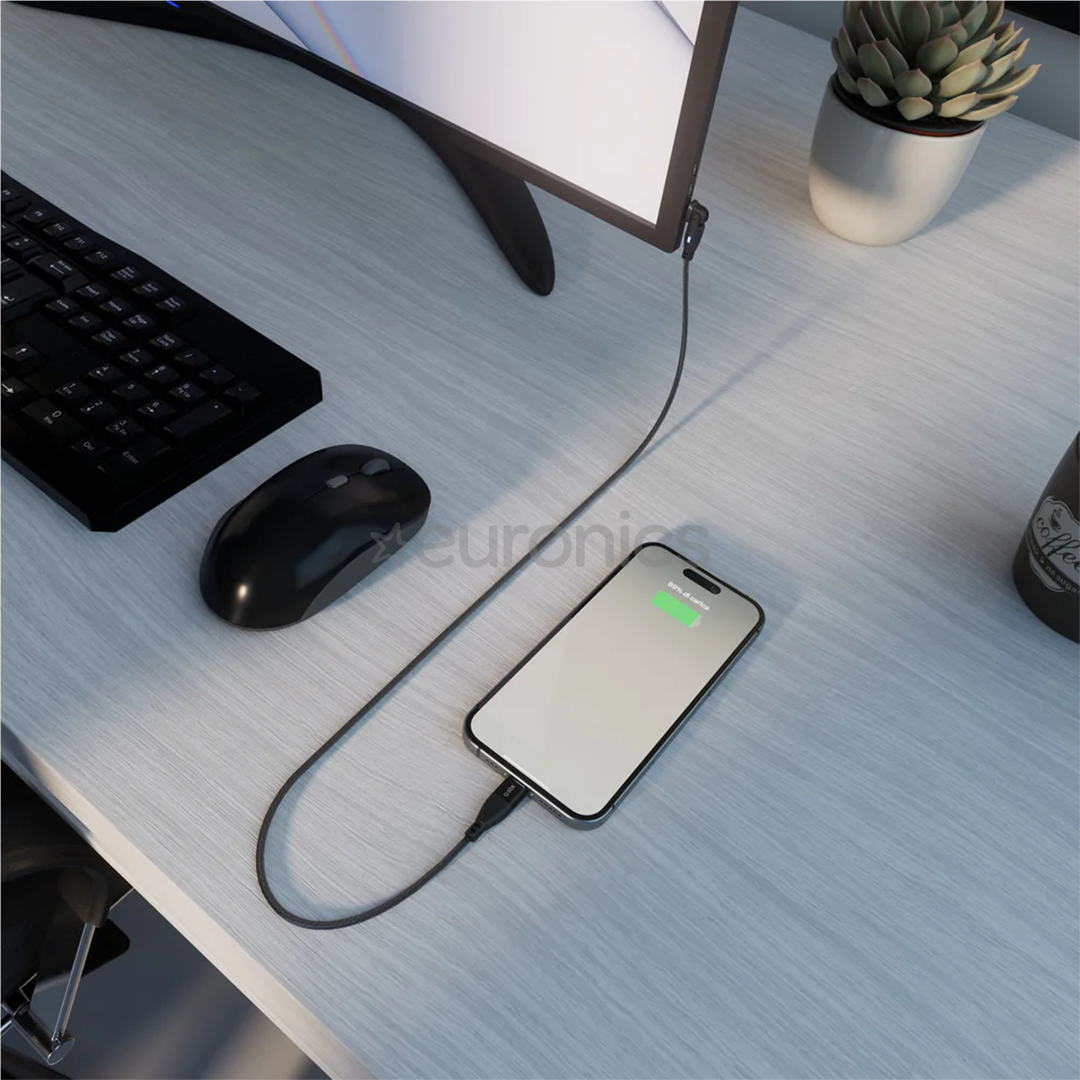 \SBS Flexi, 60 Вт, 1 м, USB-C, серый - Кабель