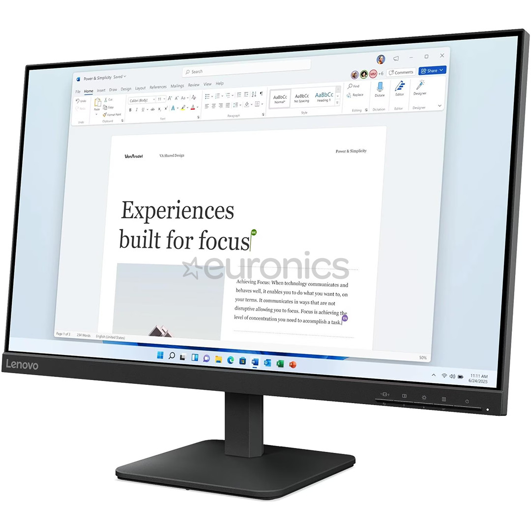 Lenovo L24-4e, 24'', FHD, IPS, 100 Hz, raven black - Monitor