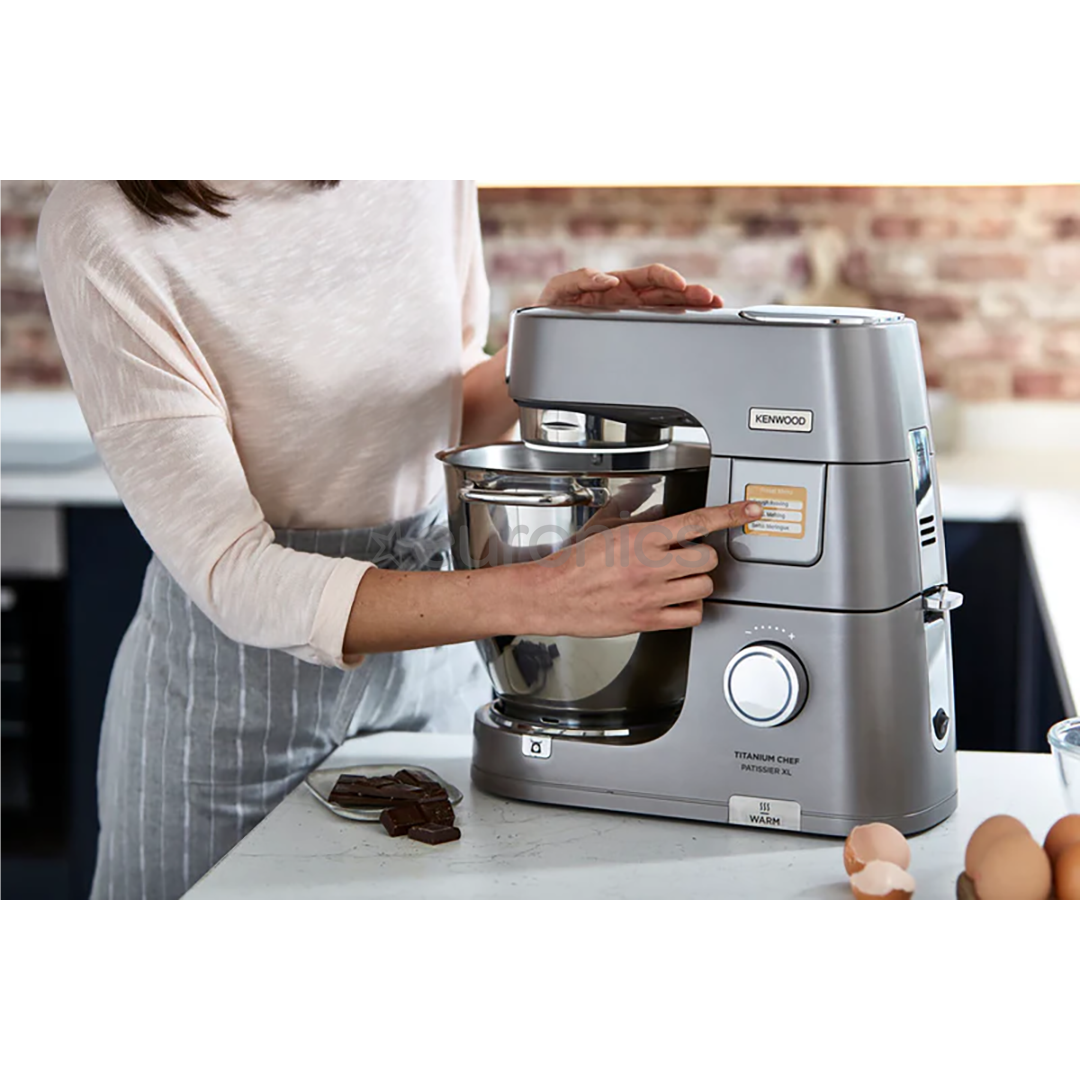 Kenwood Titanium Chef Patissier XL, 7 L/5 L, 1400 W, pelēka - Virtuves kombains