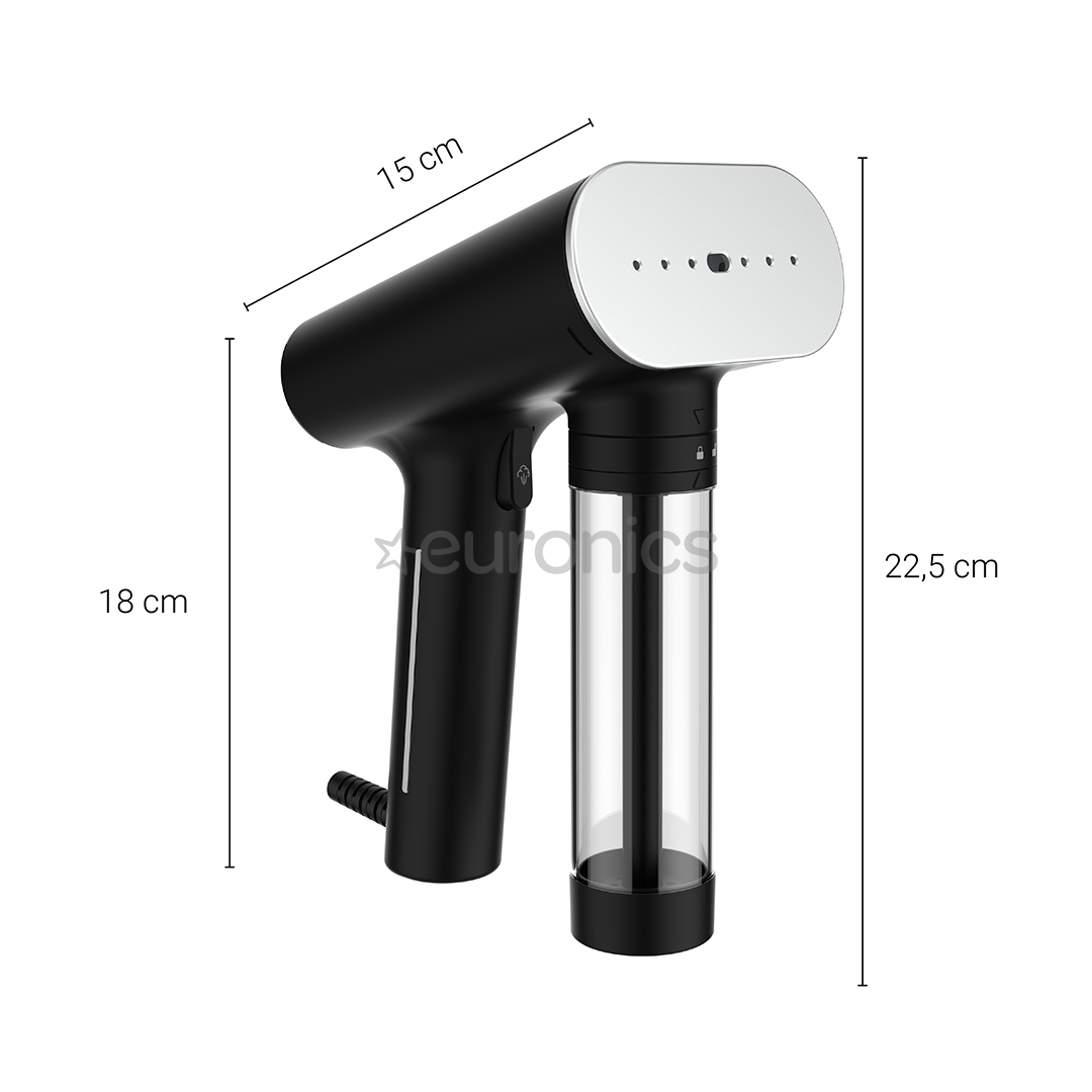 SteamOne Karl 2, 2000 W, melna - Rokas apģērbu tvaicētājs