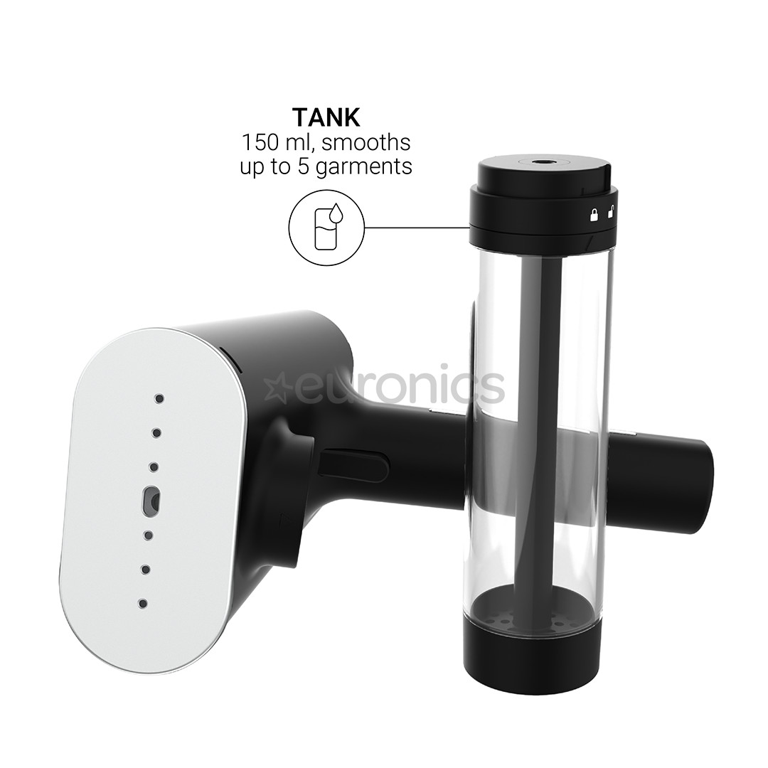 SteamOne Karl 2, 2000 W, melna - Rokas apģērbu tvaicētājs