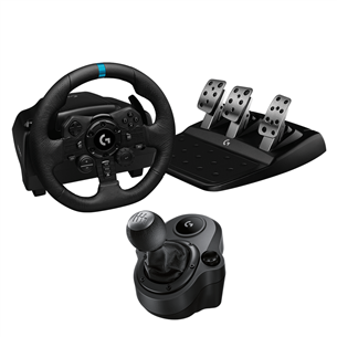 Logitech G923 + Driving Force Shifter, PC, PlayStation, black - Wheel 991-000531