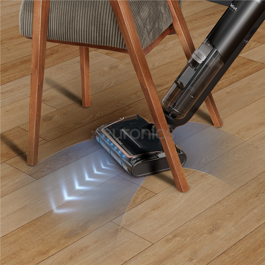 Tefal X-Clean 7, mitrā tīrīšana, melna/zelta - Bezvadu cieto grīdu tīrītājs