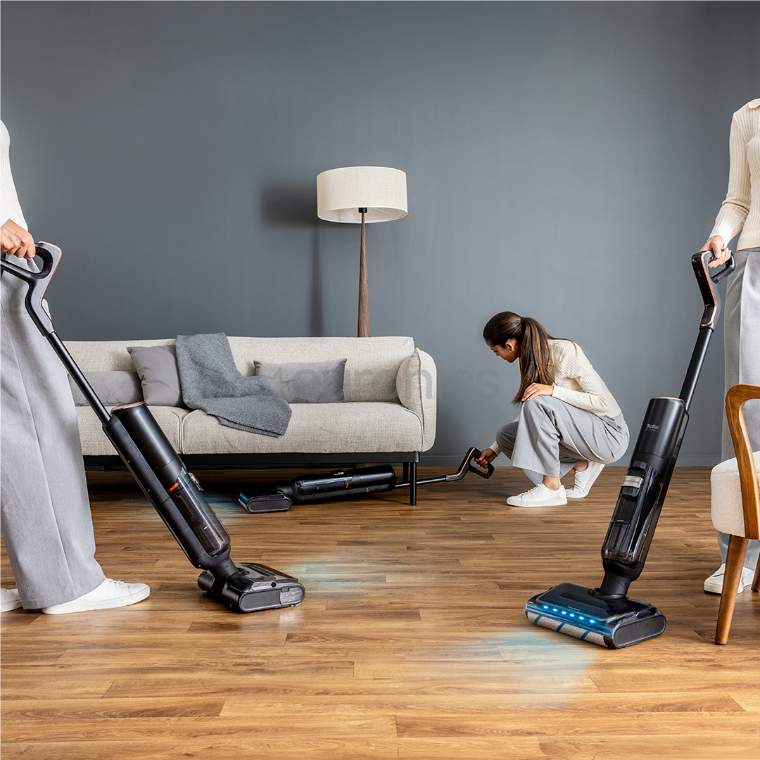 Tefal X-Clean 7, mitrā tīrīšana, melna/zelta - Bezvadu cieto grīdu tīrītājs