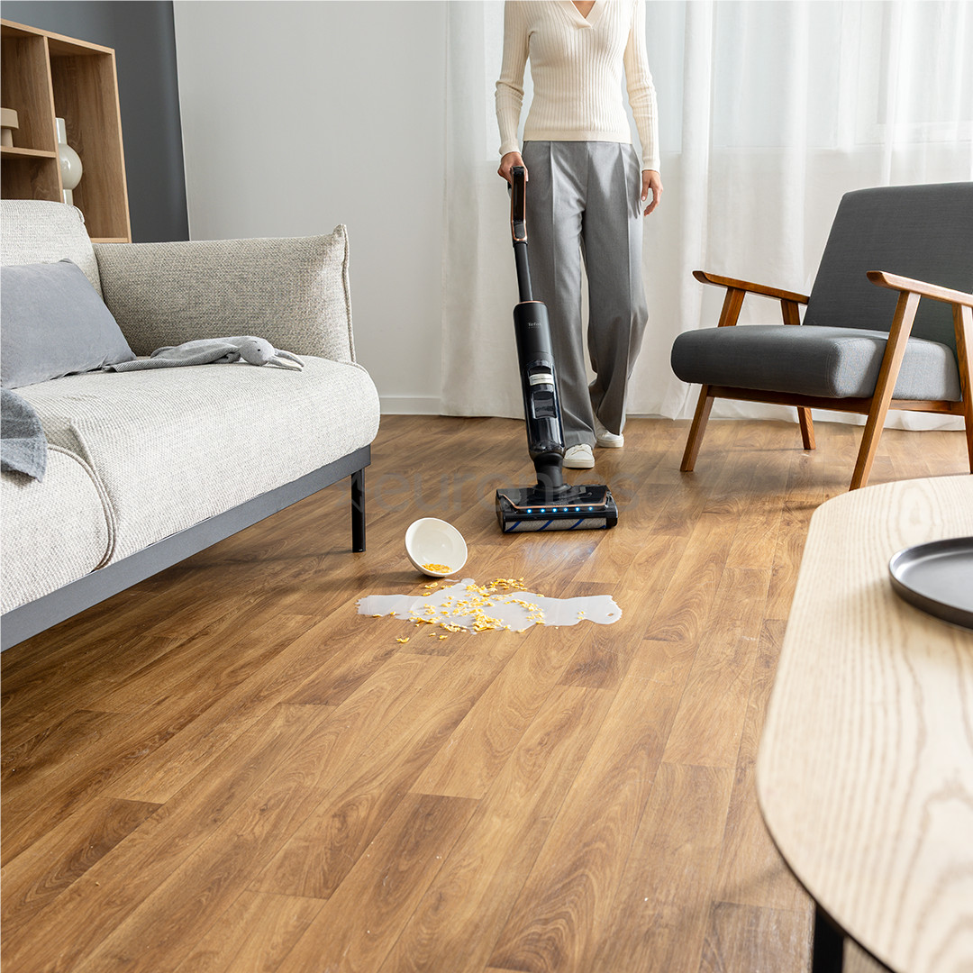 Tefal X-Clean 7, mitrā tīrīšana, melna/zelta - Bezvadu cieto grīdu tīrītājs